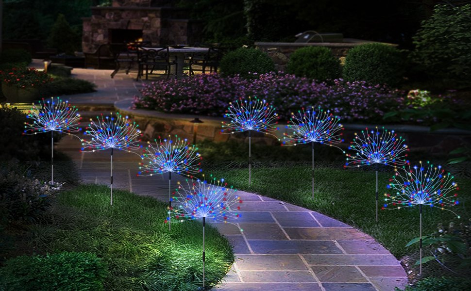 garden fireworks lamps