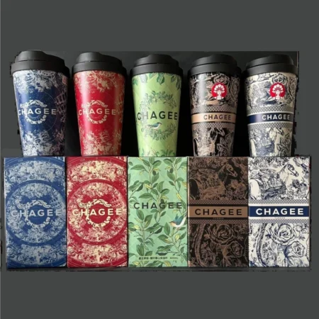 🥛CHAGEE Thermos Cup🥛Lock&Lock co-name Tea Horse Ancient Road one-click bounce table accompanying cup CHAGEE Thermos Cup 316 Stainless Steel 400ml🥛